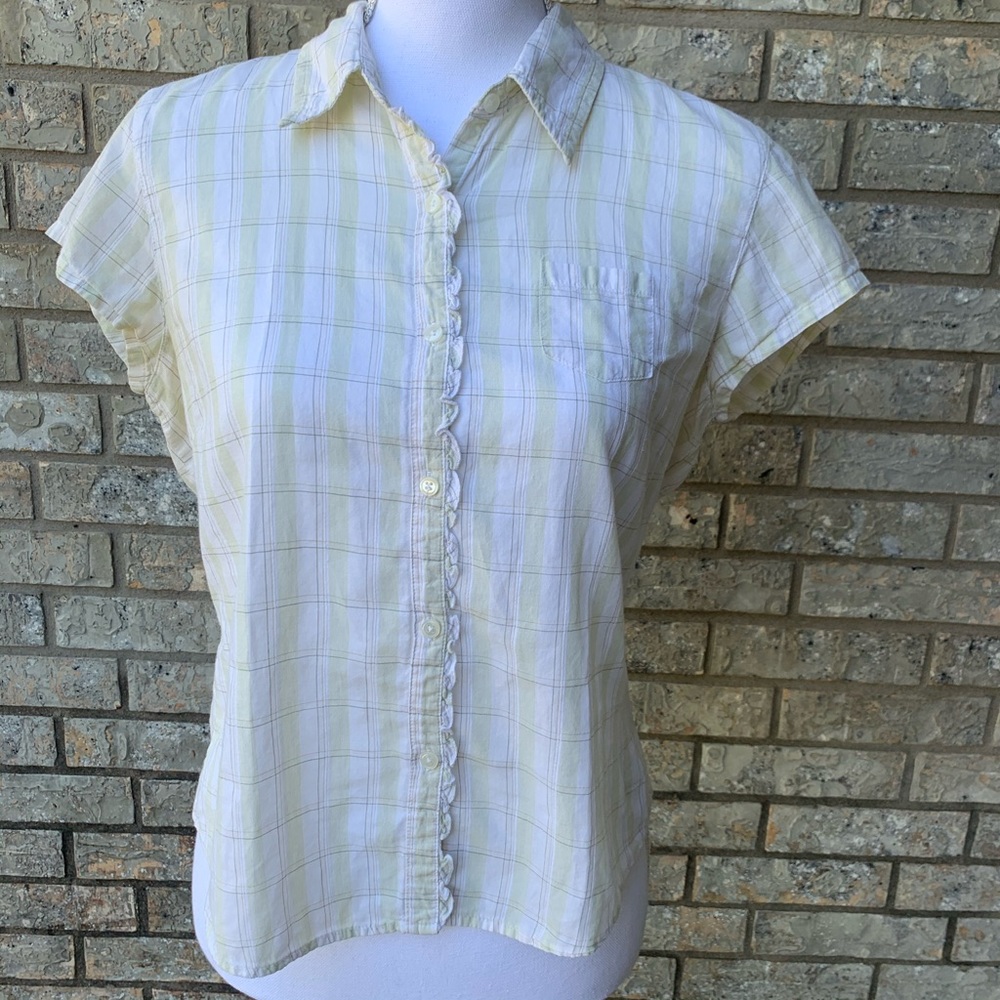 Aeropostale Sheer Yellow Plaid  Large